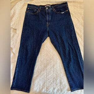 Levi's Dark Blue Wedgie Cropped Straight Jeans